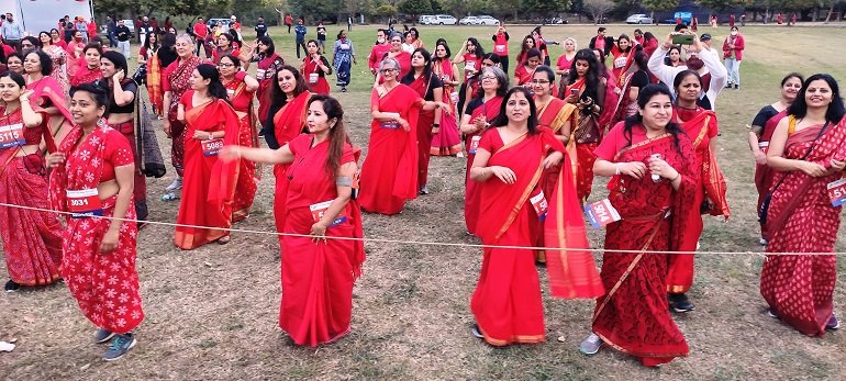 Carnival Of Girls In Their Flaming Sarees Paints The City Red, Lifeinchd