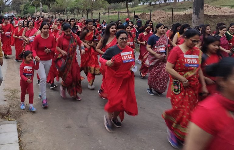 Carnival Of Girls In Their Flaming Sarees Paints The City Red, Lifeinchd