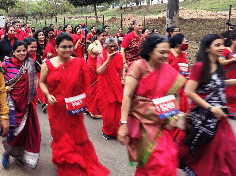 Carnival Of Girls In Their Flaming Sarees Paints The City Red, Lifeinchd