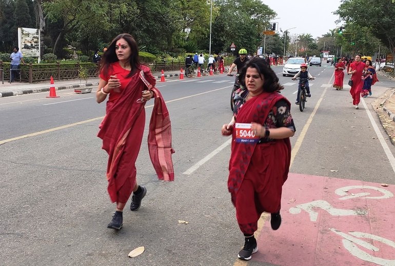 Carnival Of Girls In Their Flaming Sarees Paints The City Red, Lifeinchd