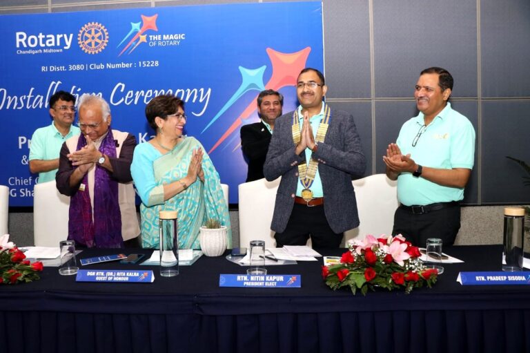 Nitin Kapur Installed President of Rotary Club Chandigarh Midtown For 2024-25