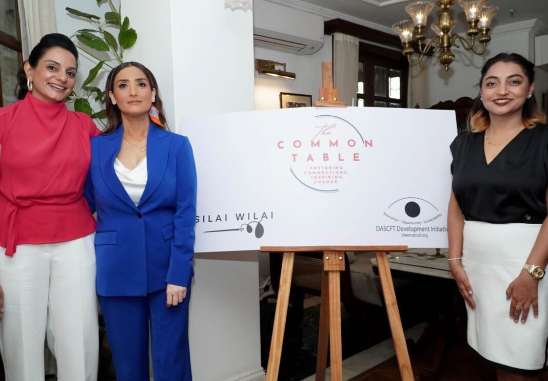 Co-founders Geetanjali Gupta (extreme left) and Bani Cheema (right) at the launch of their social entrepreneurship platform 'The Common Table' in Chandigarh on Thursday (17.04.2025). PHOTOS Credit: TCT